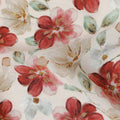 Coral Red Floral Viscose Crepe Fabric 110cm