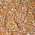 Marigold Orange Bouquet Viscose Crepe Fabric 110cm