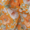 Marigold Orange Bouquet Viscose Crepe Fabric 110cm