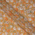 Marigold Orange Bouquet Viscose Crepe Fabric 110cm