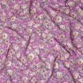 Fuchsia Magenta Pink Bouquet Viscose Crepe Fabric 110cm