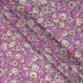 Fuchsia Magenta Pink Bouquet Viscose Crepe Fabric 110cm