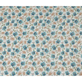 Teal Blue Floral Viscose Crepe Fabric 110cm