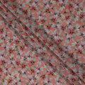 Coral Peach Orange Floral Viscose Crepe Fabric 110cm