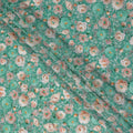 Jade Teal Green Bouquet Viscose Crepe Fabric 110cm