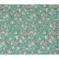 Jade Teal Green Bouquet Viscose Crepe Fabric 110cm