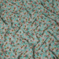 Turquoise Aqua Blue Floral Viscose Crepe Fabric 110cm