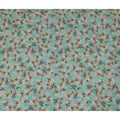 Turquoise Aqua Blue Floral Viscose Crepe Fabric 110cm