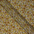 Golden Mustard Yellow Floral Viscose Crepe Fabric 110cm