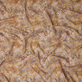 Mustard Gold Yellow Floral Blended Linen Fabric 110cm