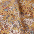 Mustard Gold Yellow Floral Blended Linen Fabric 110cm