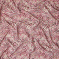 Dusty Rose Pink Floral Blended Linen Fabric 110cm