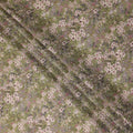 Olive Moss Green Floral Blended Linen Fabric 110cm