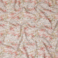 Coral Blossom Pink Floral Blended Linen Fabric 110cm