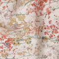Coral Blossom Pink Floral Blended Linen Fabric 110cm