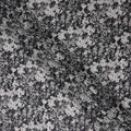Midnight Black Floral Blended Linen Fabric 110cm