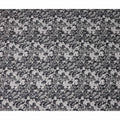 Midnight Black Floral Blended Linen Fabric 110cm