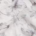 Silver Grey Floral Blended Linen Fabric 110cm