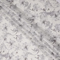 Silver Grey Floral Blended Linen Fabric 110cm