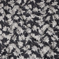 Charcoal Black Floral Blended Linen Fabric 110cm