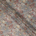 Dove Grey Floral Blended Linen Fabric 110cm