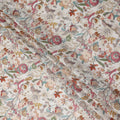 Dusty Rose Multicolor Floral Blended Linen Fabric 110cm
