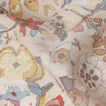 Rust Terracotta Orange Paisley Blended Linen Fabric 110cm