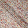 Rust Terracotta Orange Paisley Blended Linen Fabric 110cm