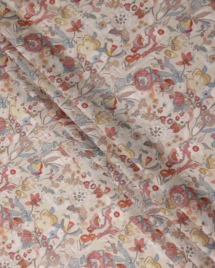 Rust Terracotta Orange Paisley Blended Linen Fabric 110cm