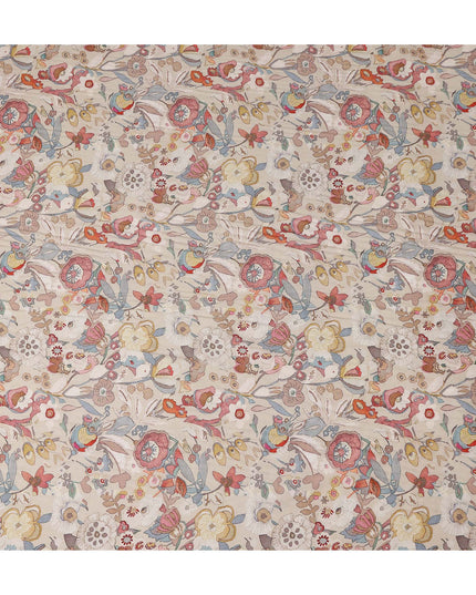 Rust Terracotta Orange Paisley Blended Linen Fabric 110cm