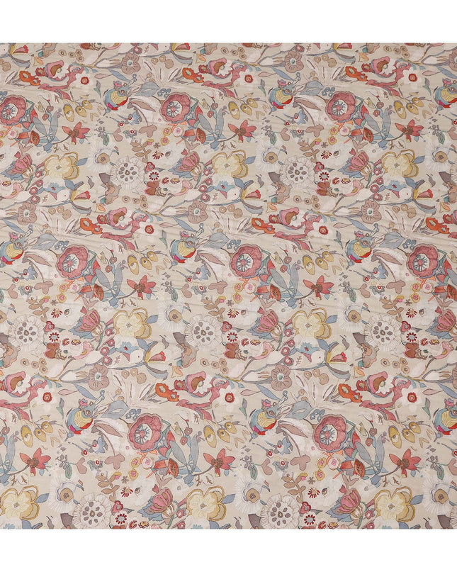 Rust Terracotta Orange Paisley Blended Linen Fabric 110cm