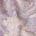 Lilac Purple Paisley Blended Linen Fabric 110cm