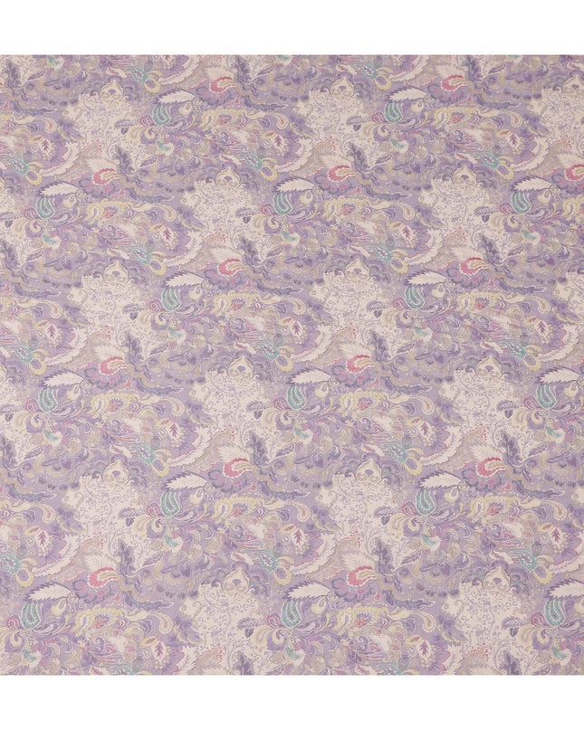 Lilac Purple Paisley Blended Linen Fabric 110cm