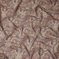 Khaki Taupe Beige Paisley Blended Linen Fabric 110cm