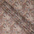 Khaki Taupe Beige Paisley Blended Linen Fabric 110cm