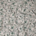 Forest Green Floral Blended Linen Fabric 110cm
