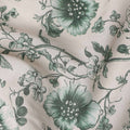 Forest Green Floral Blended Linen Fabric 110cm