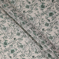 Forest Green Floral Blended Linen Fabric 110cm