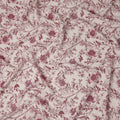 Wine Burgundy Red Floral Blended Linen Fabric 110cm