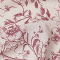 Wine Burgundy Red Floral Blended Linen Fabric 110cm