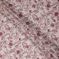 Wine Burgundy Red Floral Blended Linen Fabric 110cm