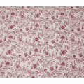 Wine Burgundy Red Floral Blended Linen Fabric 110cm