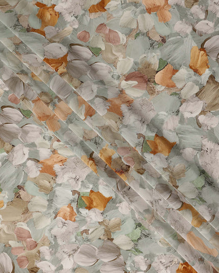 Sage Green Abstract Viscose Crepe Fabric 110cm