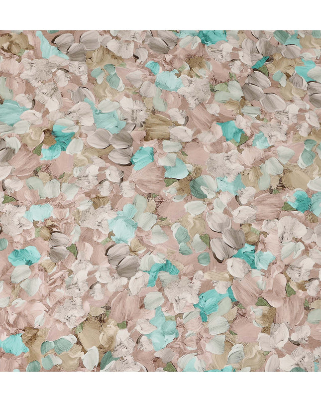 Soft Blush Beige Abstract Viscose Crepe Fabric 110cm
