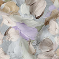 Powder Blue Grey Abstract Viscose Crepe Fabric 110cm