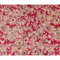 Crimson Red Leaf Print Viscose Twill Fabric