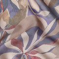 Periwinkle Blue Leaf Print Viscose Twill Fabric