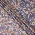 Periwinkle Blue Leaf Print Viscose Twill Fabric