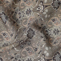 Camel Brown Paisley Print Viscose Twill Fabric