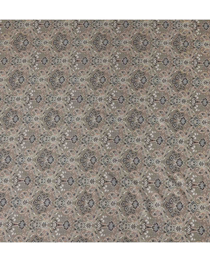 Camel Brown Paisley Print Viscose Twill Fabric